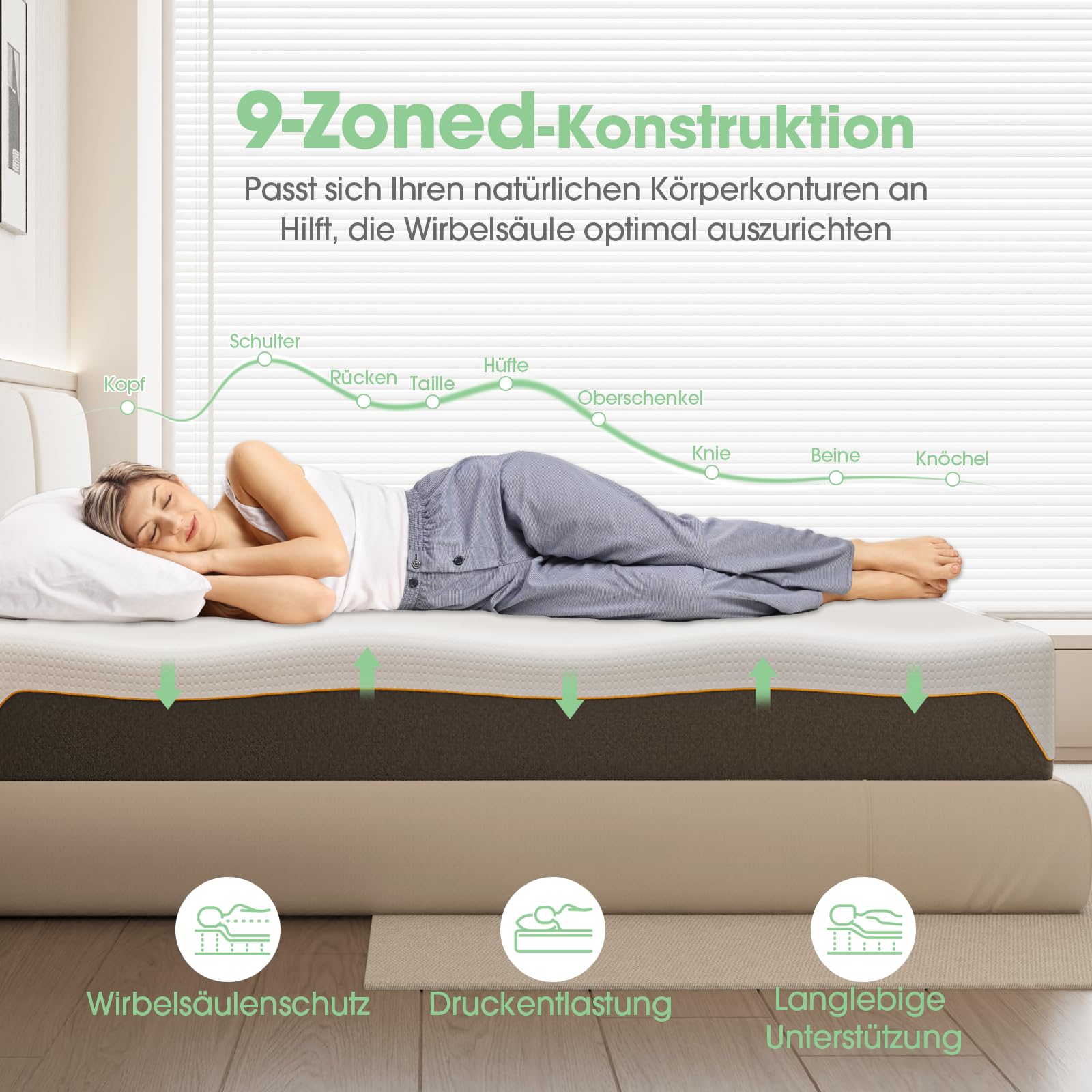 wowttrelax Matratze 90x200cm, Höhe 20cm, Gel Memory Schaum Kaltschaum | Härtegrad und hoher Rückprall, Atmungsaktiver Stoff, Antibakteriell und staubdicht, Langlebig, Öko-Tex Zertifiziert