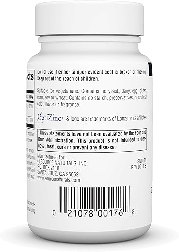 Miniatura 3 de Source Naturals Optizinc Zinc monometionina de 000105 oz SN0176 1 1