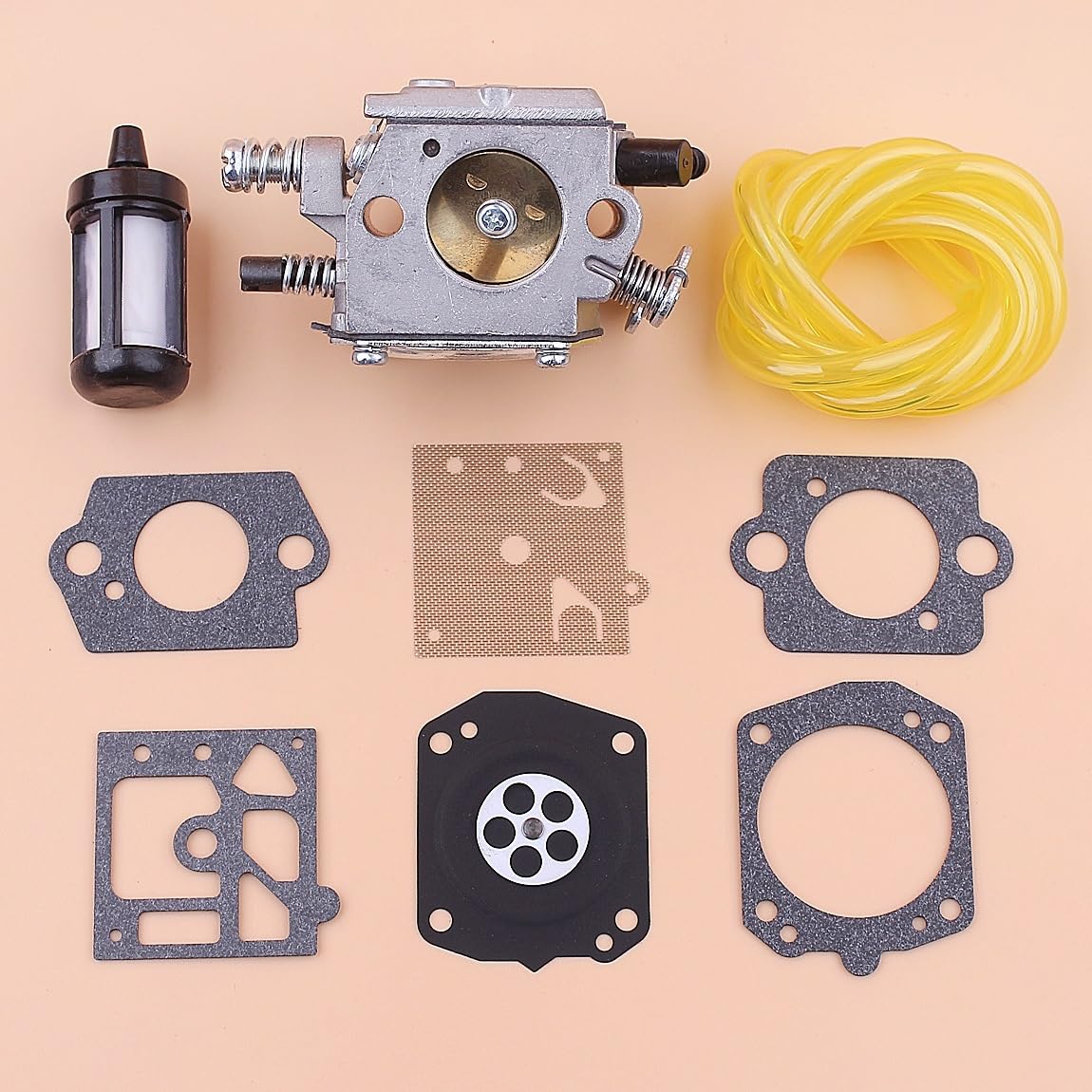 Carburador de 9 Uds for motosierra 6200 62cc, línea de filtro de combustible, Kit de reparación de carburador, repuestos de motosierra, herramientas de jardín