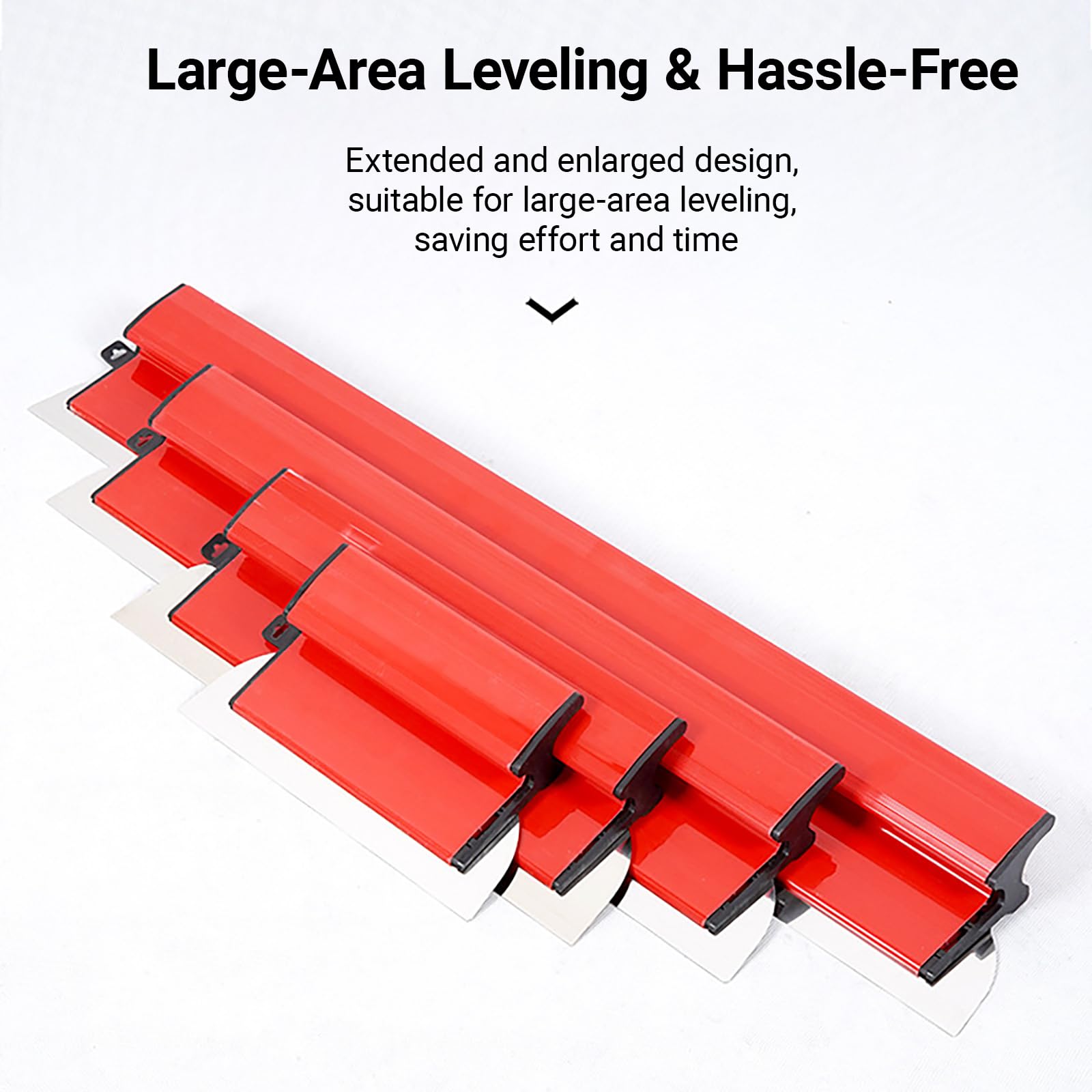 Flächenspachtel Set Profi im Koffer, Spachtel Set Werkzeug mit 0,8-1,32 m Teleskopstange, Beinhaltet Spachtel in den Längen 15/25/40/60/80cm und Ersatzklingen Edelstahl, 16-Pcs Spachtelset
