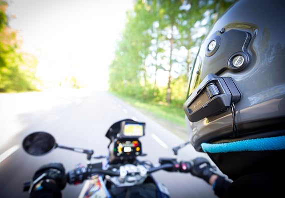Cardo PACKTALK PRO Motorcycle Helmet Communication System Intercom, Crash Detection, Auto On/Off, Air Mount, 45mm Speakers, Dual Pack