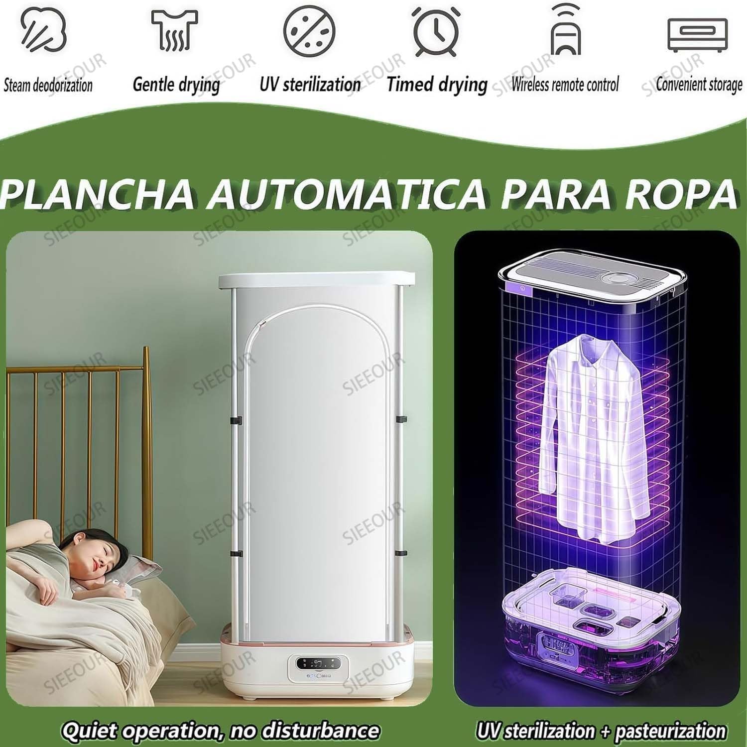 Smart Clothes Dryer & Foldable Steam Iron,900w Automatic Clothing Care Machine, Wireless Garment Steamer With Remote Control For Portable Fabric Steaming And Rapid Drying