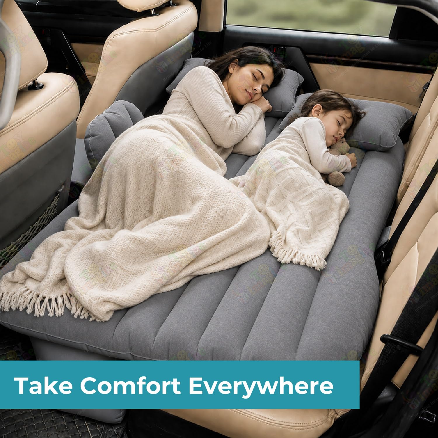 Inflatable Car Bed - Kids Travel Bed with Pump -5