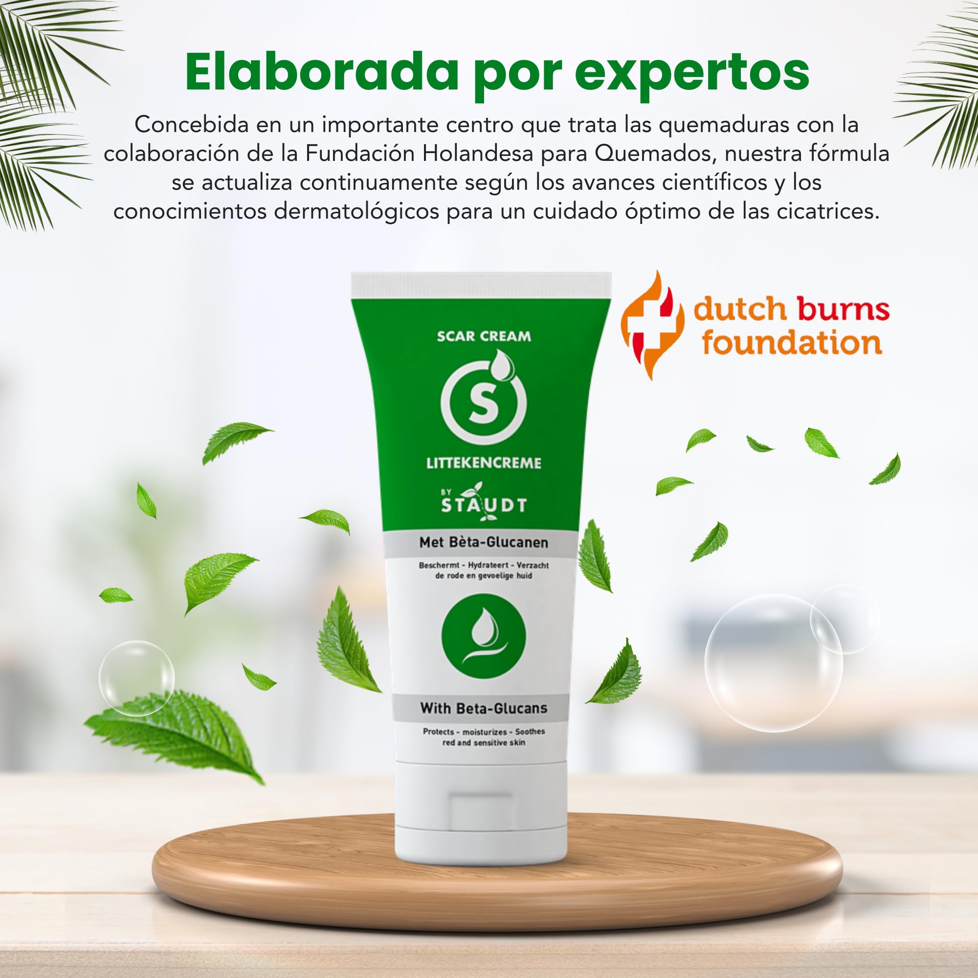 Crema Cicatrizante Staudt Premium - Fórmula con Vitamina E, Miel, Ácido Hialurónico y Silicona - Reductor de Cicatrices para Viejas y Nuevas Quemaduras, Cesáreas, Estrías, Eczema