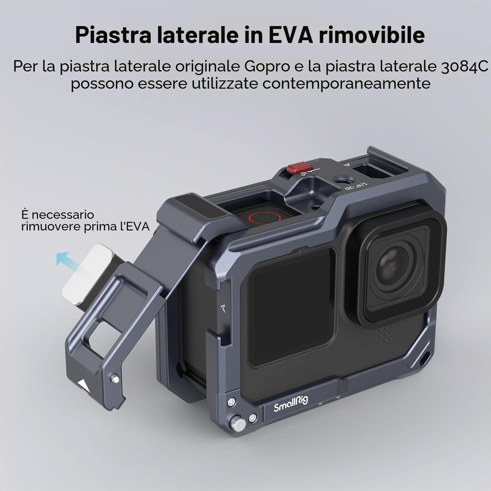 (Nuova Versione) SMALLRIG Vlogging Cage per Go-Pro Hero 12/11 / 10/9, Lega di Alluminio - 3084C