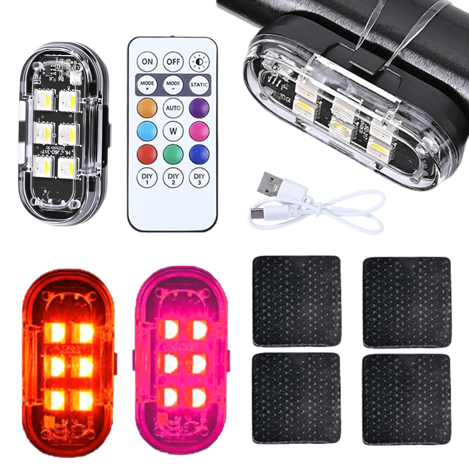 Lumières clignotantes LED 8 couleurs avec télécommande pour drone et vélo - 8