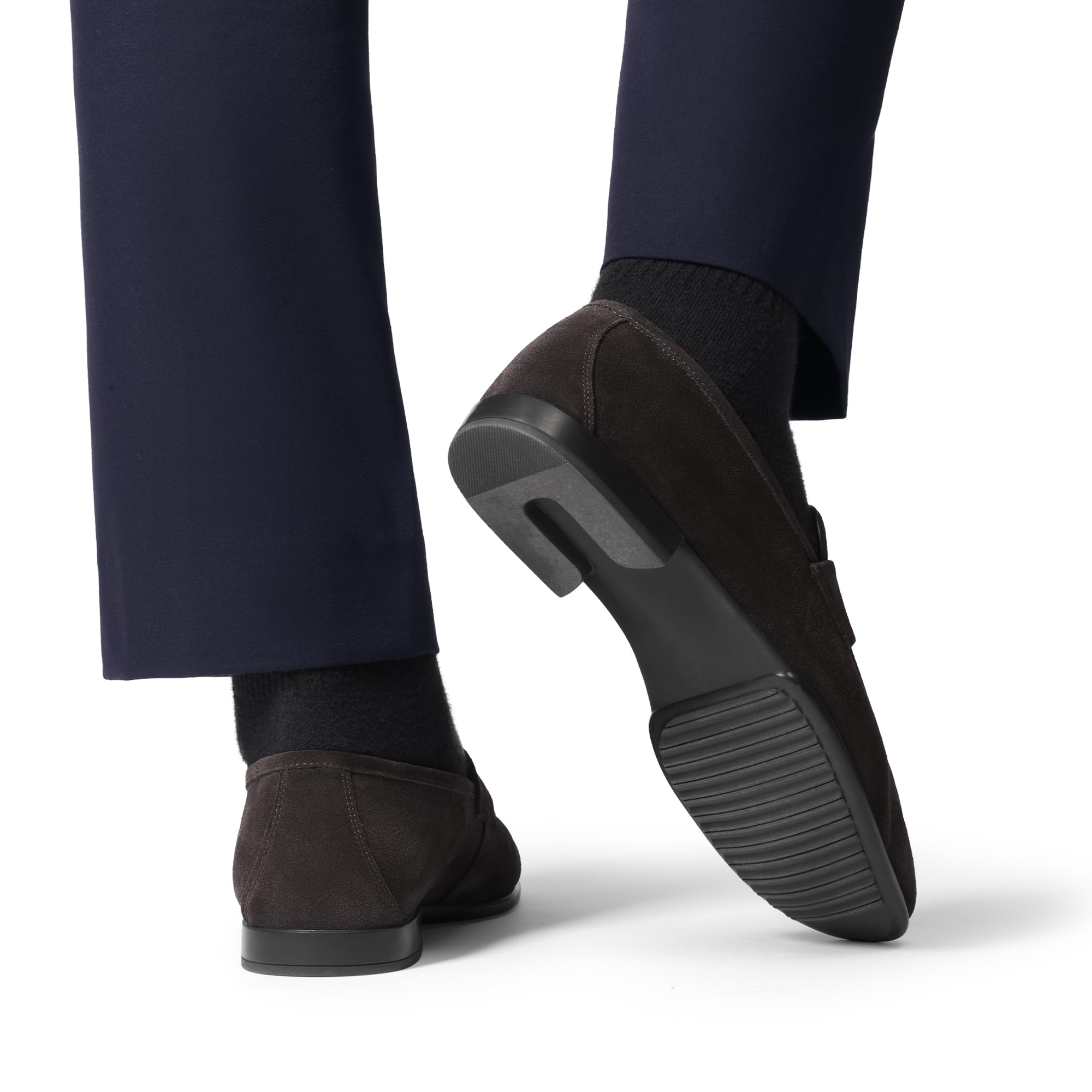 Bruno Marc Mocasines clásicos de cuero para hombre, cómodos, ligeros, sin cordones