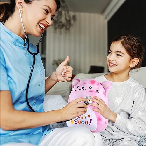 Miniatura 6 de Almohada de peluche con diseño de gato y vaca, regalo de condolencias, regalo de regalo para niños, niñas y mujeres (gato)