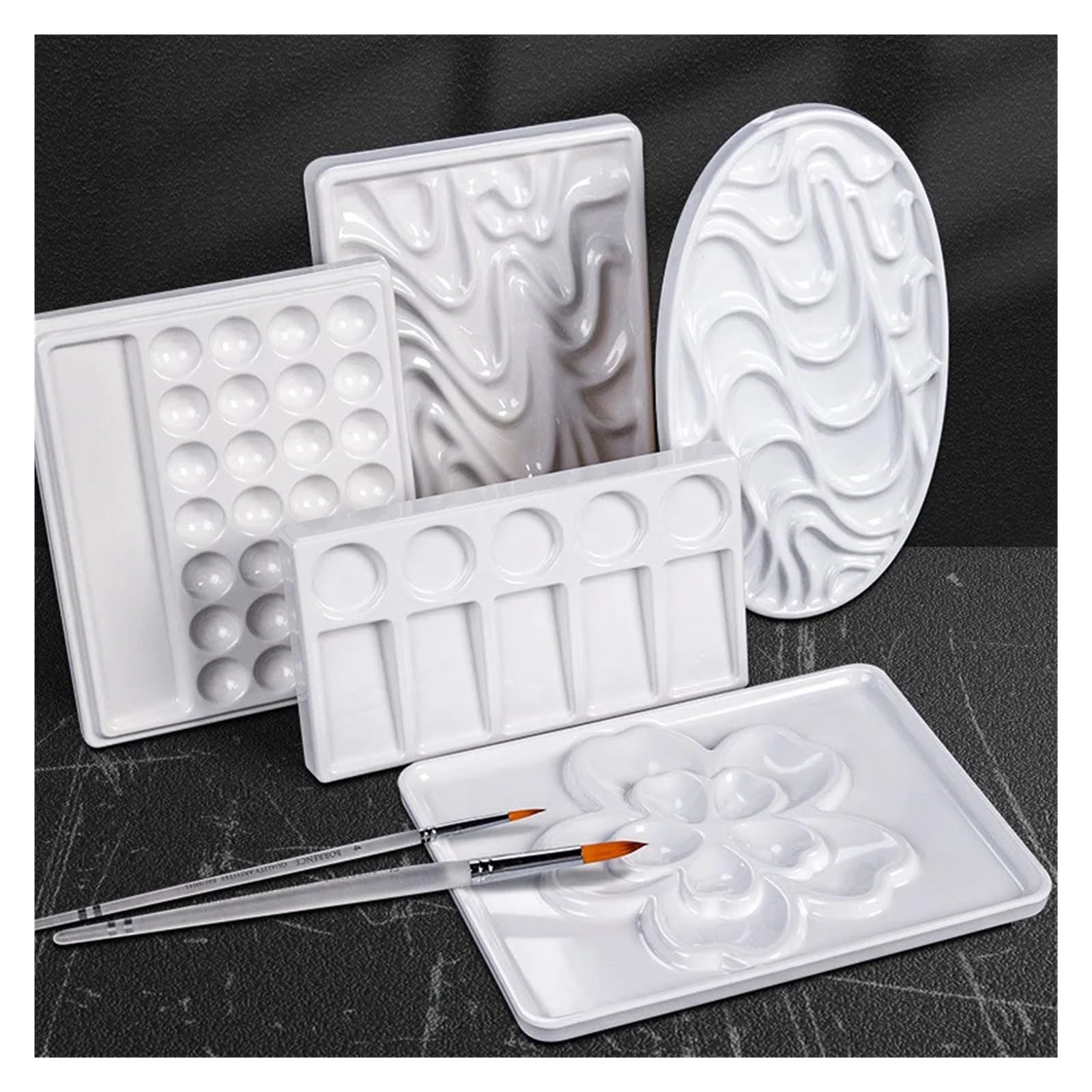 Paleta farb dla artystów ceramików, Malowanie Paleta Ceramiczna Imitacja Ceramiki Artystycznej Paleta Farb Do Oleju Akwarela Pusta Paleta Malarska Rysowanie Artykuły Artystyczne(Design 5 as picture)