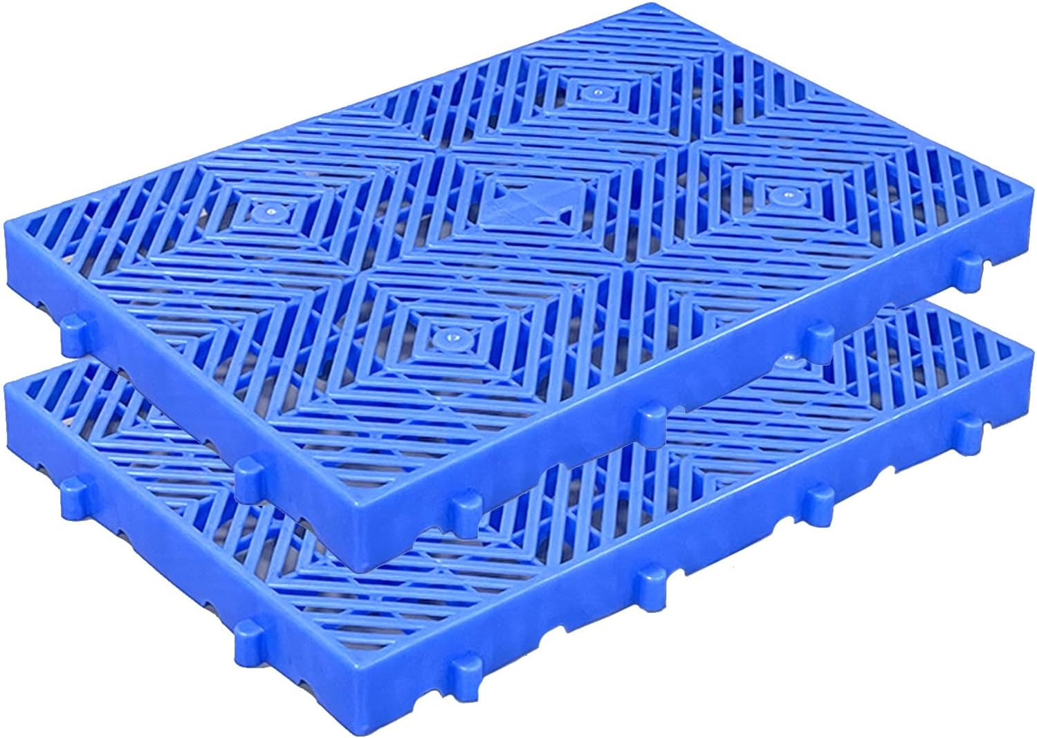 2 Pcs Plastic Pallets, Lightweight Pallets,nestable Floor Pallets, Polyethylene Pallets, Breathable Grid Ventilation Pallet, Waterproof Wear-Resistant, Support Up to 2200 Lbs(60 * 40 * 5cm)