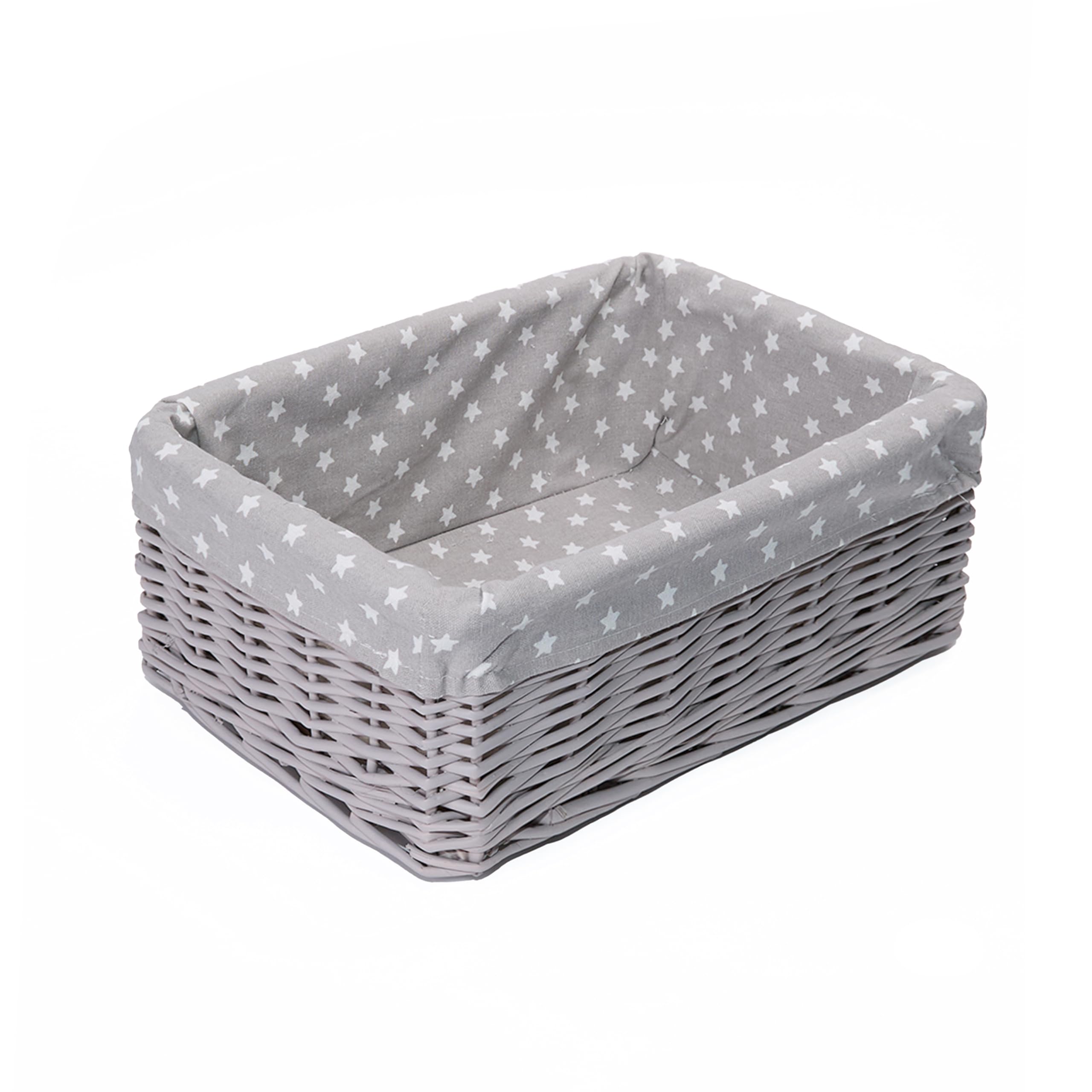 green leaves Hamper Baskets for Gifts Empty, Small Woven Wicker Storage Basket, Pink Wicker Baby Baskets for Hampers, Gifts, Grey Storage Basket Hampers (Grey, Small)