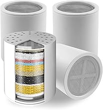 Voolan Replacement Shower Filter Cartridges, 20 Steps Hard Water Shower Filter for Removing Chlorine and Heavy Metals, Water Softening, 4 Pack