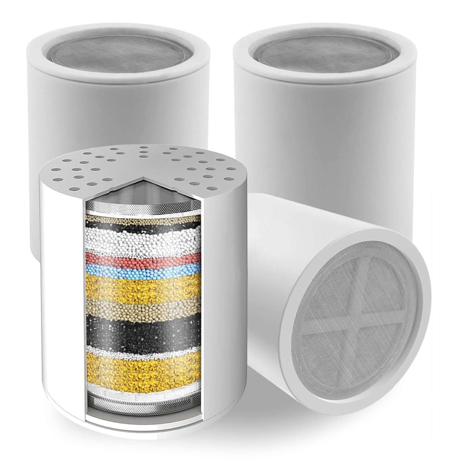 Filtro de Ducha de Alto Rendimiento Voolan con Cartuchos Reemplazable, Filtro de Ducha de Agua dura de 20 Etapas para Eliminar Cloro y Metales Pesados, Ablandamiento de Agua (Cromo) — view 9