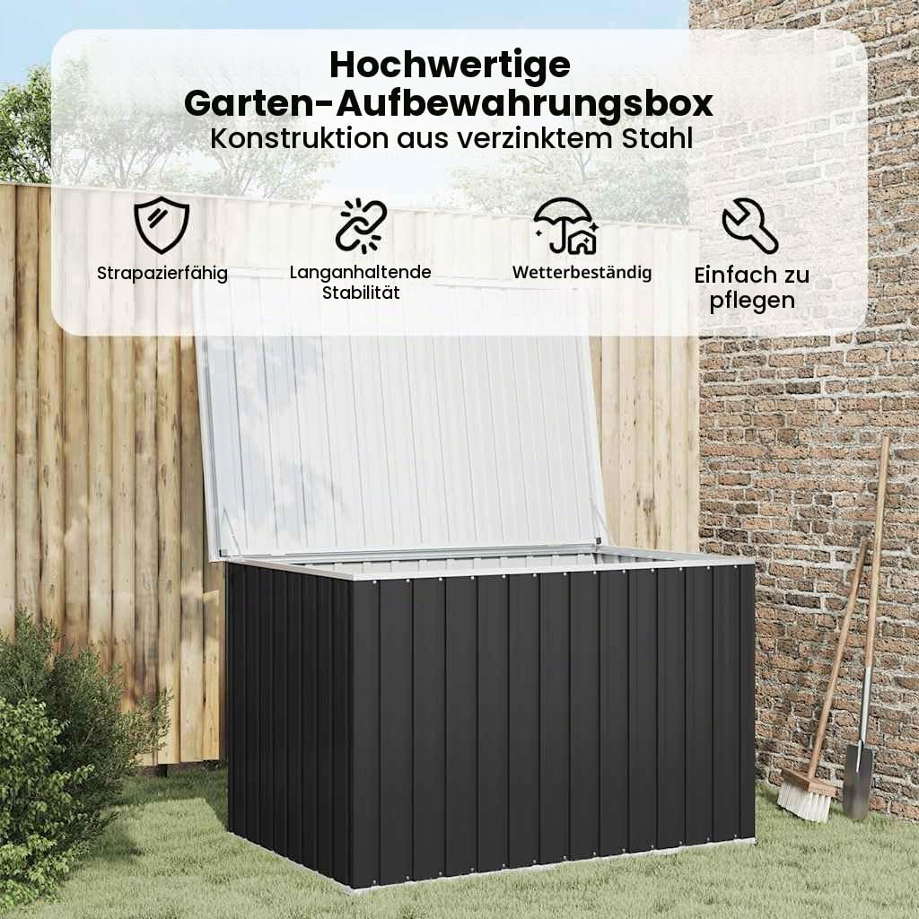 vidaXL Gartenbox Auflagenbox Kissenbox Aufbewahrungsbox Truhe Box Gartenmöbel Gartenkasten Gartentruhe Werkzeugkasten Anthrazit 149x99x93cm
