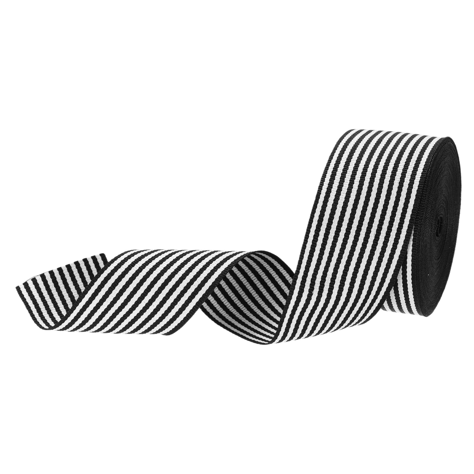 PATIKIL 1.6" Black and White Striped Grosgrain Ribbon