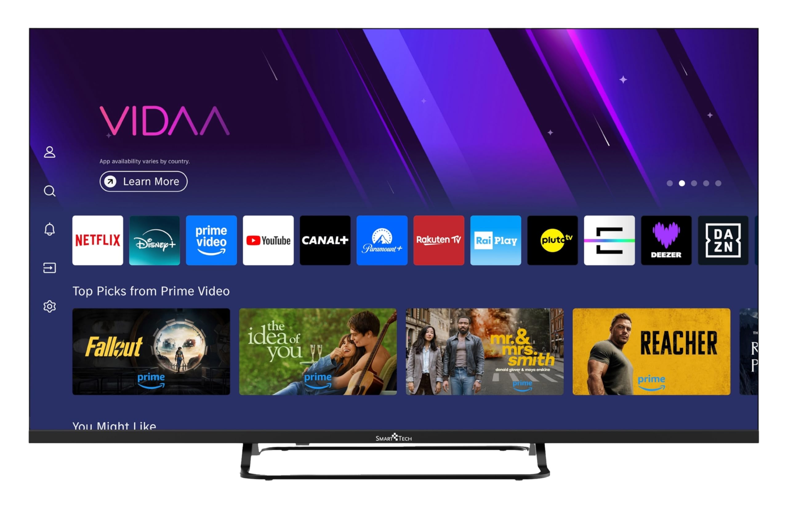 Smart Tech 40FV02V Fernseher 40 Zoll Smart TV VIDAA - Fernseher mit Full HD Auflösung, Bluetooth und Triple-Tuner, LED TV (2026)