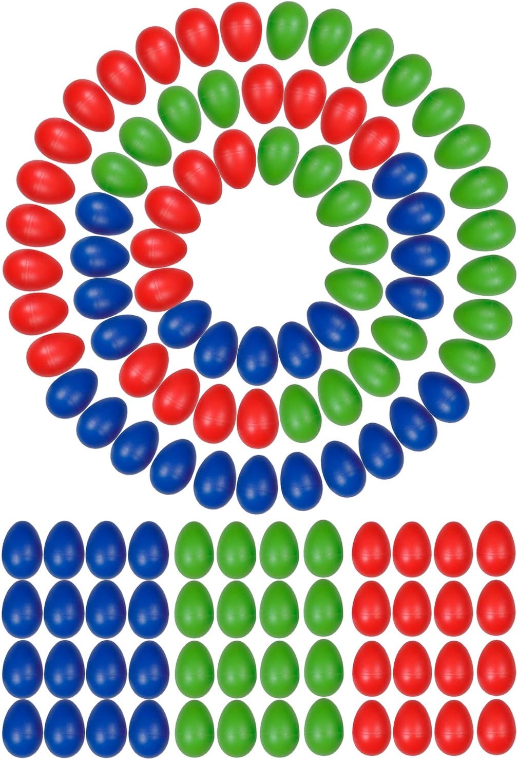 Egg Shaker Set – Non Toxic Baby Musical Instruments and Toddler Percussion – Music Shaker Eggs for Infants, Kids and Adults – Hand Shaker Rhythm Instrument for Classroom or Preschool(120-Pack)