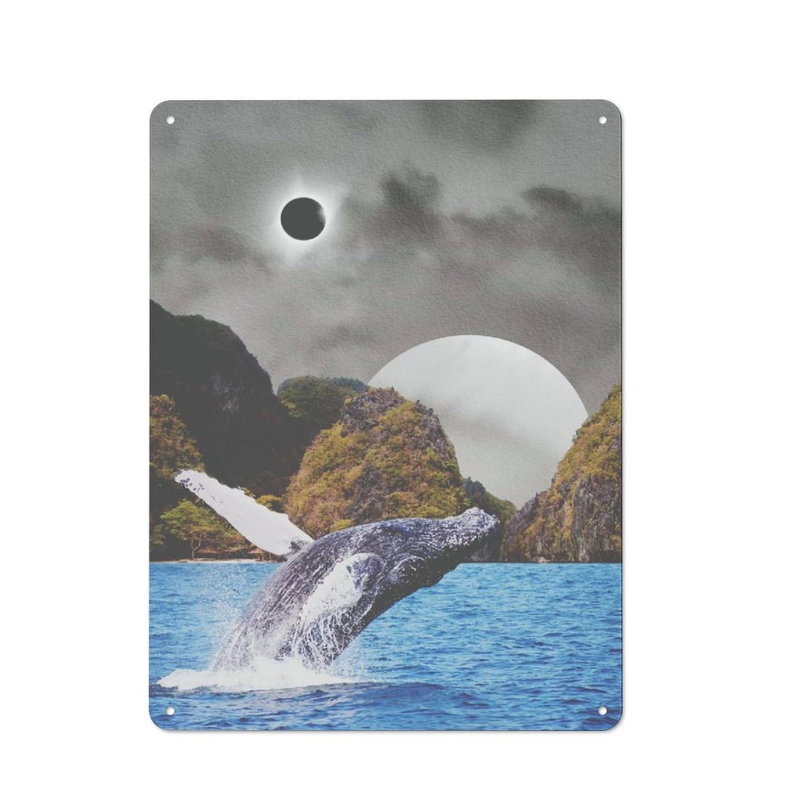 Junmoney A Whale Of A Time Vintage Metal Sign 40X30cm For Dining Room Or Kitchen, Suited To Home Decor Collectors
