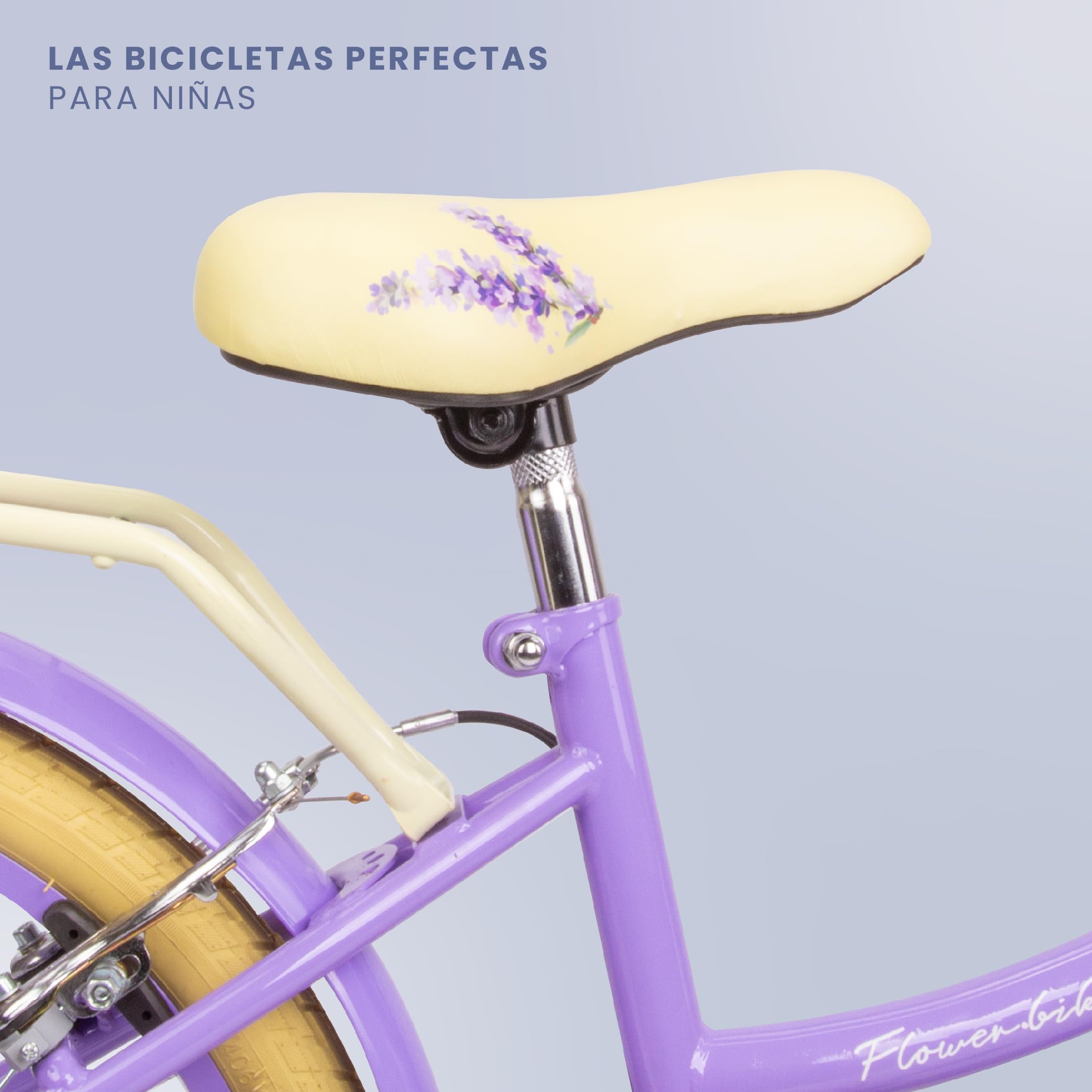 Bicicleta para niñas Flower Bike, tamaño de Rueda 20 Pulgadas, de 6 a 10 años, de 6 velocidades Shimano, de Altura Ajustable