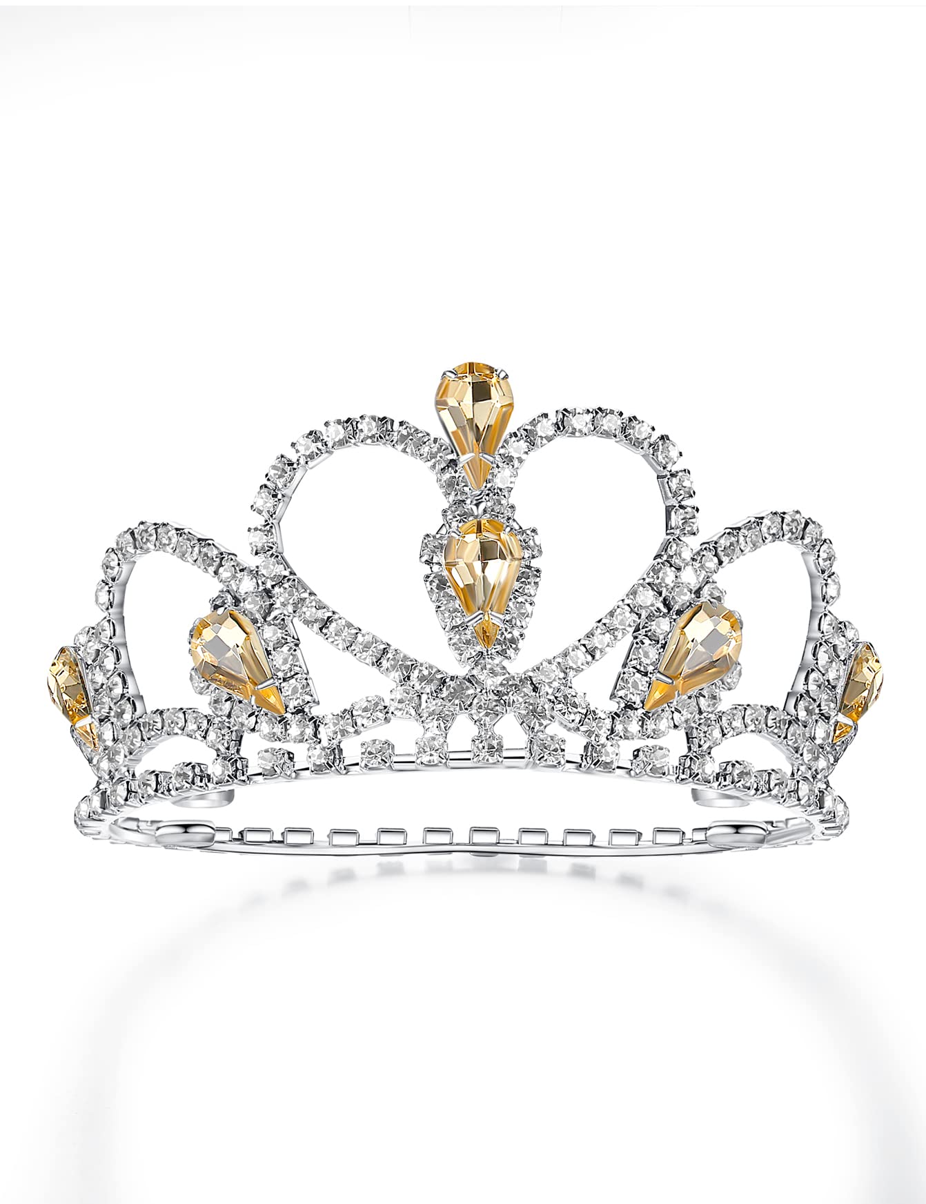 Lovelyshop Pet series Yellow Gem Rhinestone Dog/Cat Tiara Crown for Costume Hair Accessories -Medium Size — image 1