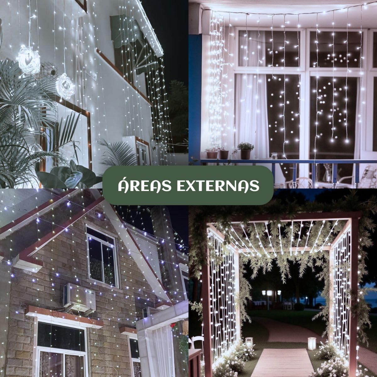 Cortina 300 Led 3x3m USB Colorido Branco Frio 8 Modos USB Temporizador LuvinCo Imagem 4