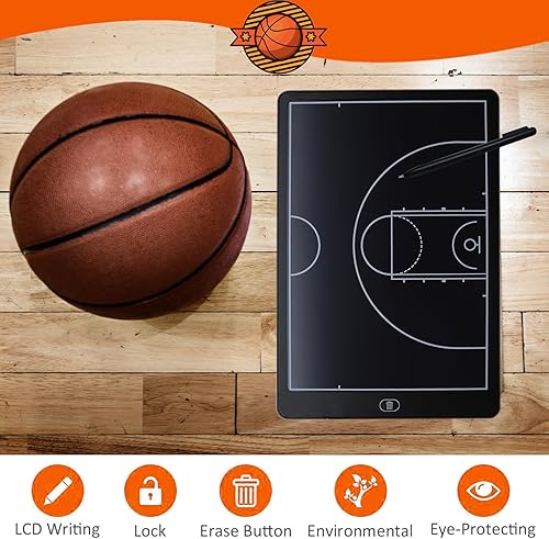 Miniatura 9 de Tablero de marcador táctico de entrenamiento con pantalla LCD de 16 pulgadas, tablero electrónico con lápiz capacitivo, con función de bloqueo, para