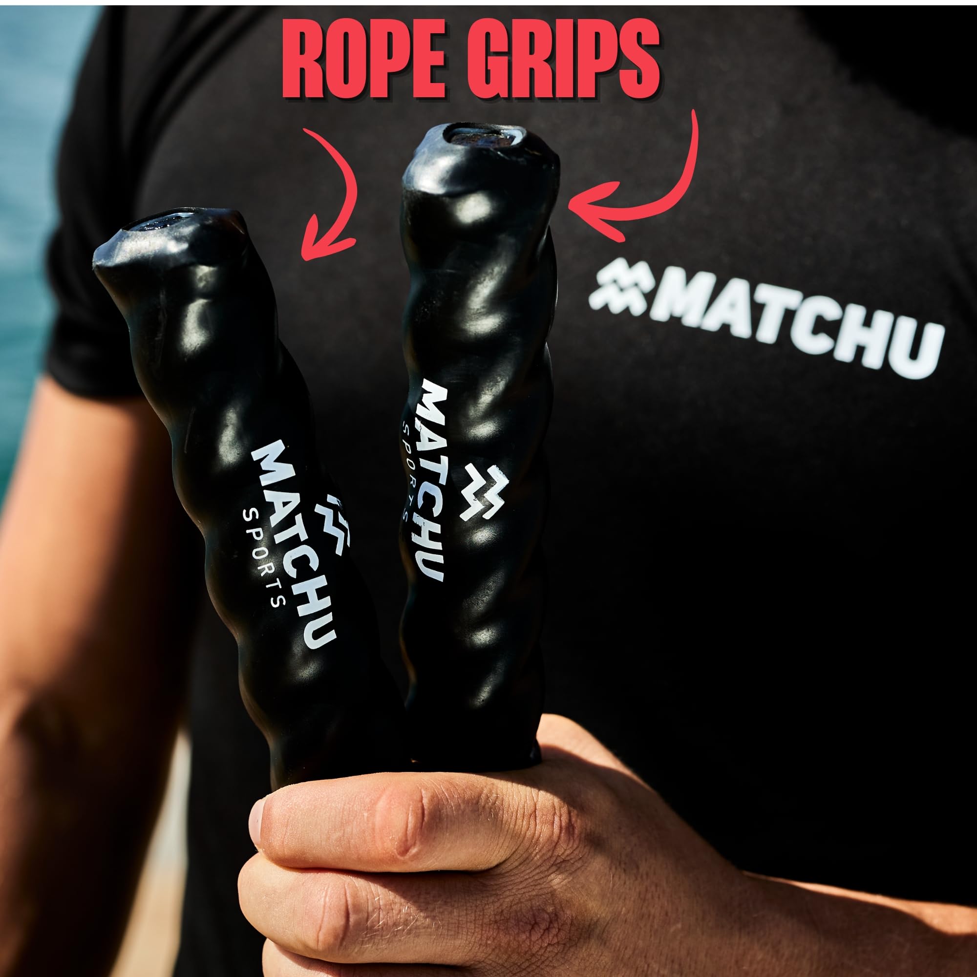 MATCHU - Battle Rope - 9M X 38 MM - 8 KG - Nachhaltiges Polyester - Full‑Body HIIT & Cardio Fitness Training - Ideal für Kraftaufbau, Ausdauer und Funktionelles Fitness-Workout - Schwarz