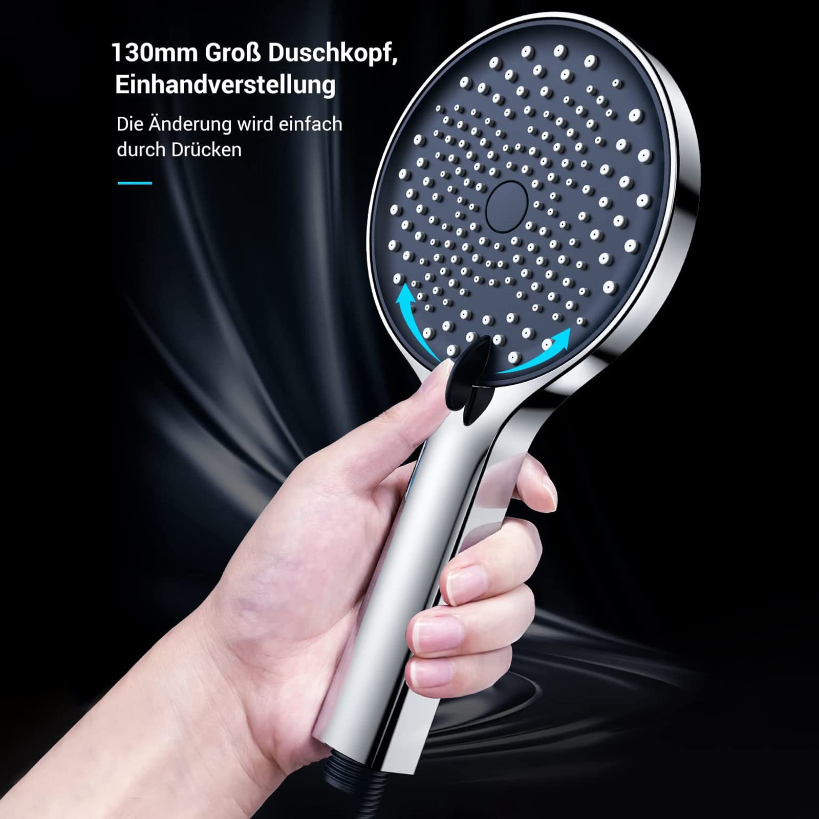 SWHC 3 Modos Alcachofa Ducha Alta Presión, ABS Cromo Antical Alcachofa Alcachofa de Ducha de Mano, G1 / 2 Ajuste Universal Ahorro de Agua Duchas de Baño Alcachofa, Fácil de Instalar