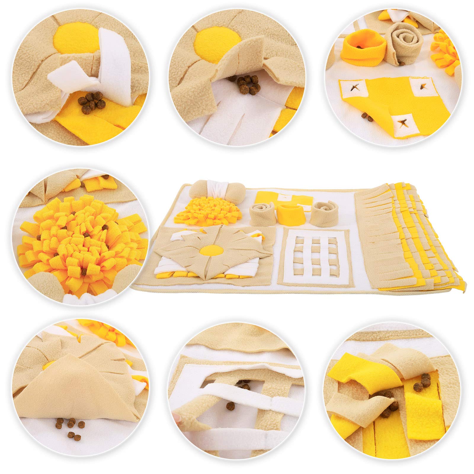 Tappetino Sniffing Per Cani - 50x34 Cm, Giallo/Verde, Training Olfattivo E Giochi - Foto 2