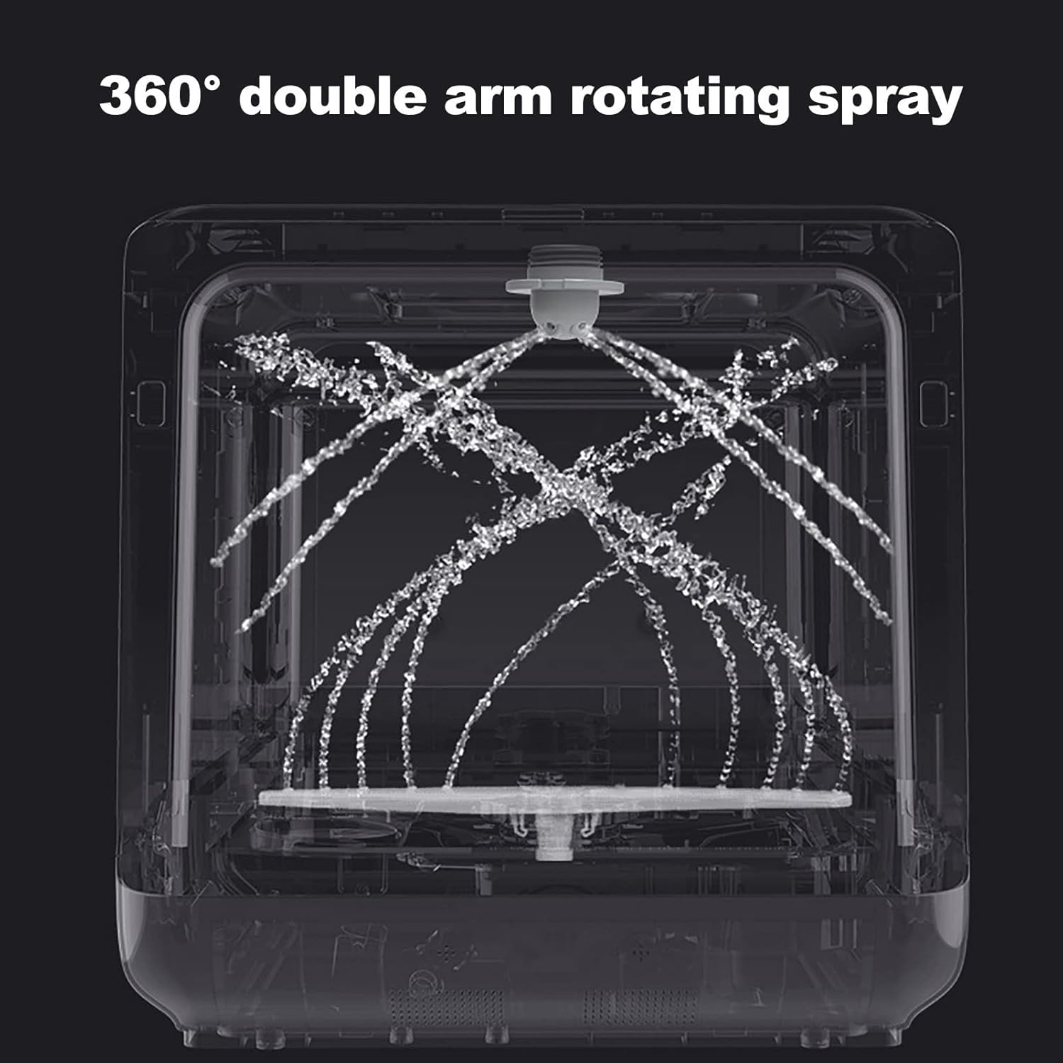Lave-vaisselle De Table, 1200W Machine Laver Vaisselle Portable Avec 5 Programmes De Lavage Et Réservoir D'eau Intégré De 5 Litres, Cycle À 360°, Pour Les Petits Appartements Et Les Camping-cars