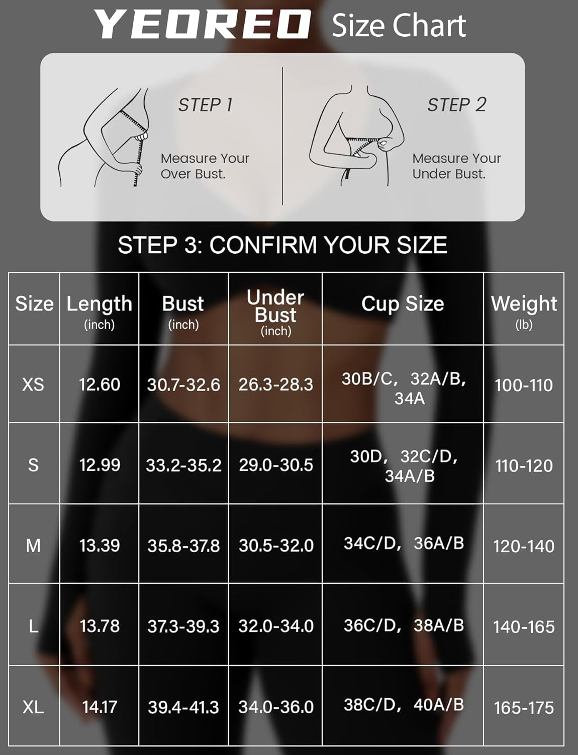 YEOREO Long Sleeve Crop Tops for Women Agantha Deep V Neck Ruched Padded Workout Gym Cropped T Shirt Top with Thumb Holes - Image 6