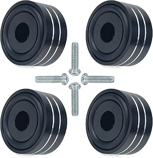Sutekus Speaker Isolation Feet 40x20mm Audio Speaker Sound Pad with Non-Slip Rubber Rings for Audio,Speakers, Home Theater (Black)