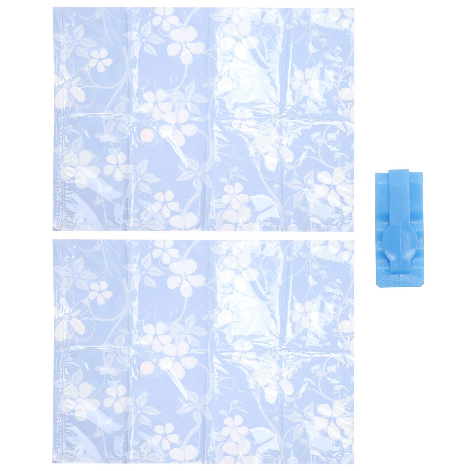 Ejoyous Sacco Sottovuoto da 2 Pezzi Sacco Compresso Sottovuoto in PE con Doppia Chiusura e Presa d'aria Filettata da 3,5 Cm per Vestiti, Trapunte, Coperte, Viaggi, Casa, Armadio, Organizzazione