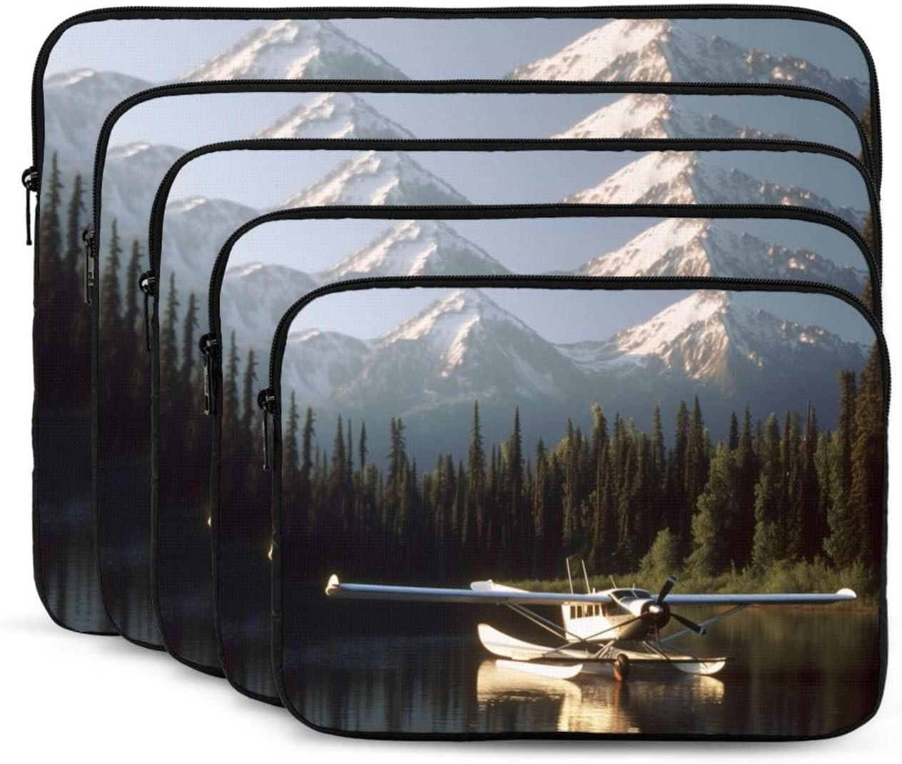 10 Inch Laptop Sleeve Bag Waterproof Shockproof Laptop Case Bag Airplane On Lake Computer Skin Bags Lightweight Tablet Carrying Case image 2