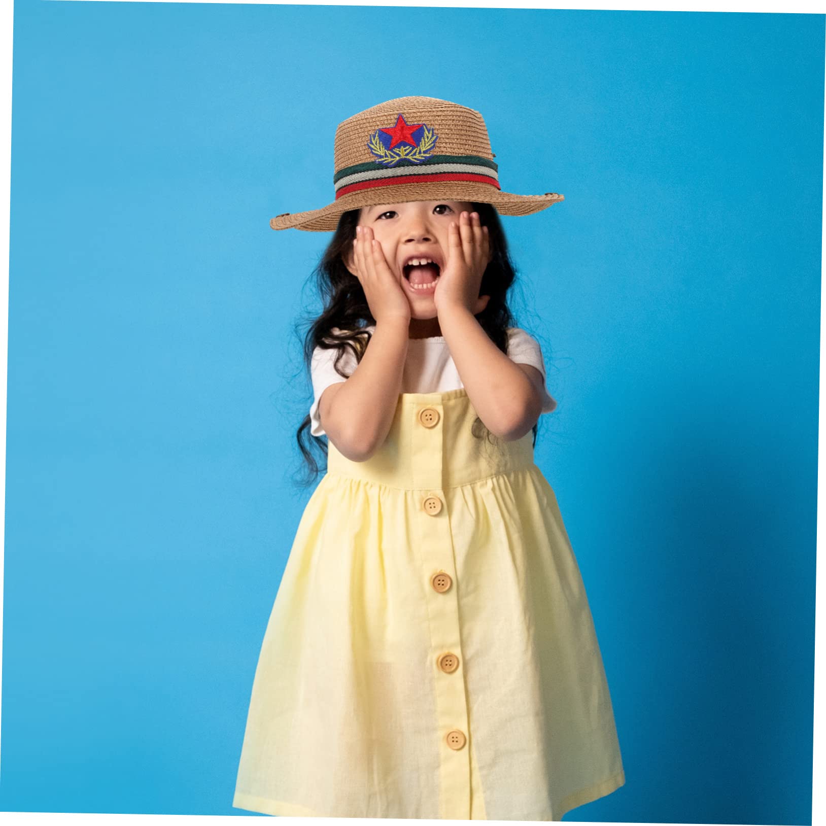 VICASKY Elegant Boys and Girls Headwear Straw Cowboy Hat Fine Craftsmanship Comfortable for Boys Parties Cosplay Chocolate