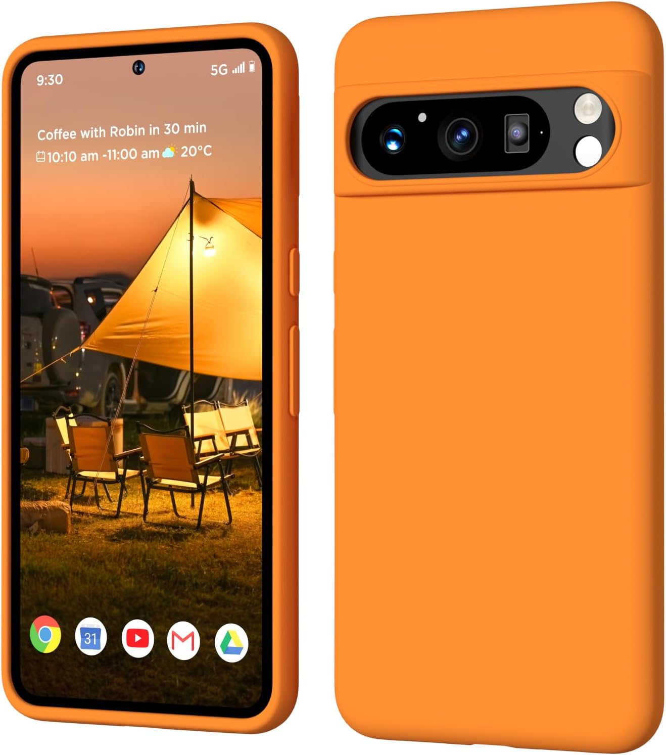 COFFKER Compatible with Pixel 8 Pro Case, Liquid Silicone Case, Full Body Shockproof