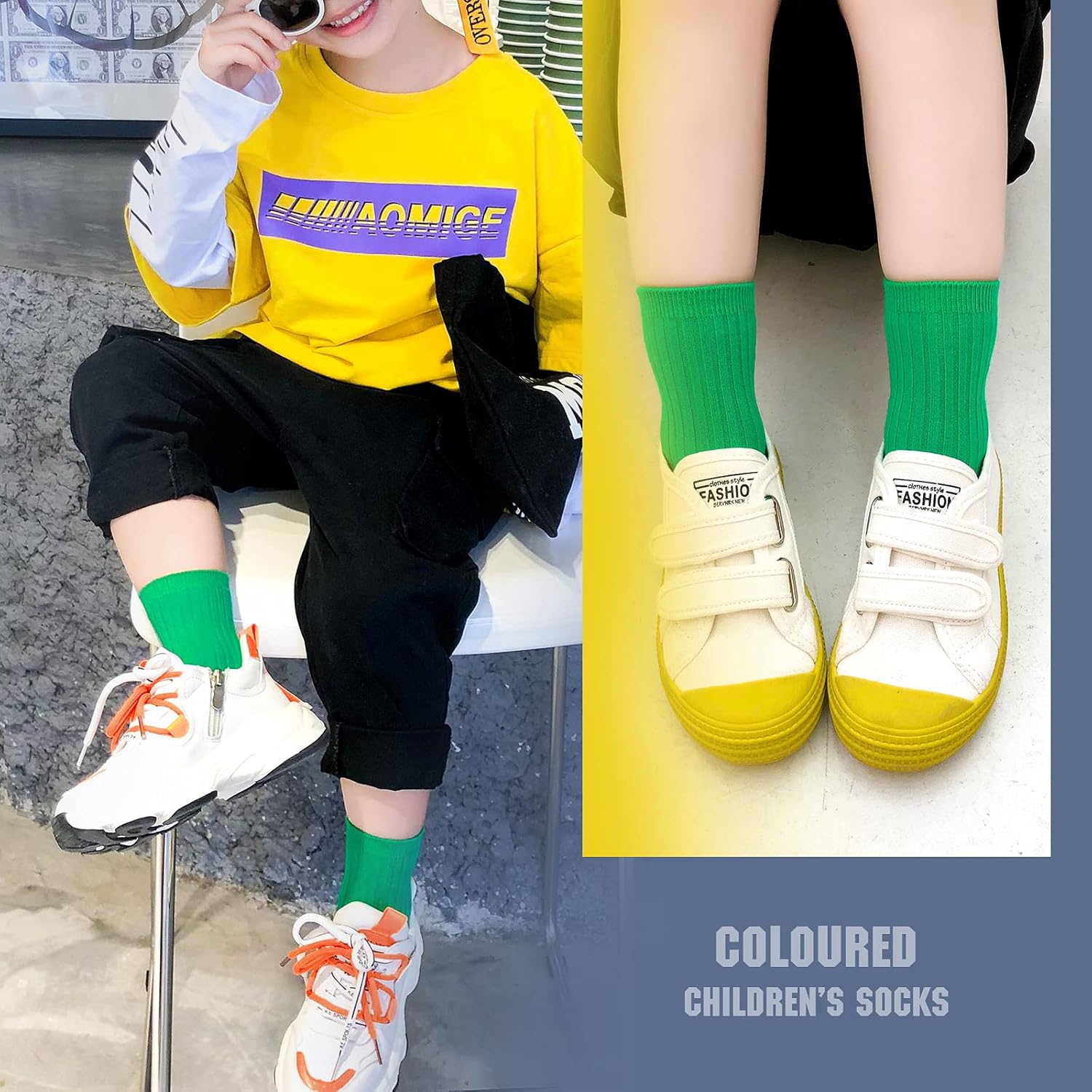 MINI PANDA Little Girl's Socks, Girls Socks Cute,girls Crew Socks 9 Pairs Pack - Image 8