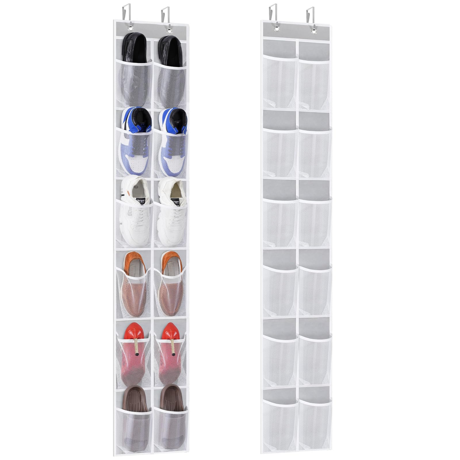 Lifewit Over the Door Shoe Storage Organiser with 12 Pockets, Grey