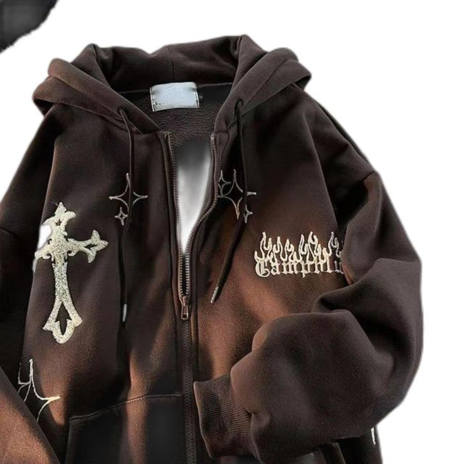 WSZJLN Hoodies Women Retro Harajuku Hip Hop Jacket High Street Zip