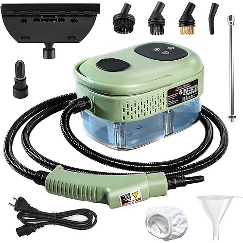 Steam Cleaner, 15s Heat-Up, 6-Level Adjustable Handle, High Pressure Steamer for Cleaning with 11 pcs Accessories, Handheld Cleaning Steamer for Home, Floors, Car, Upholstery, Grout, Bathroom, Kitchen