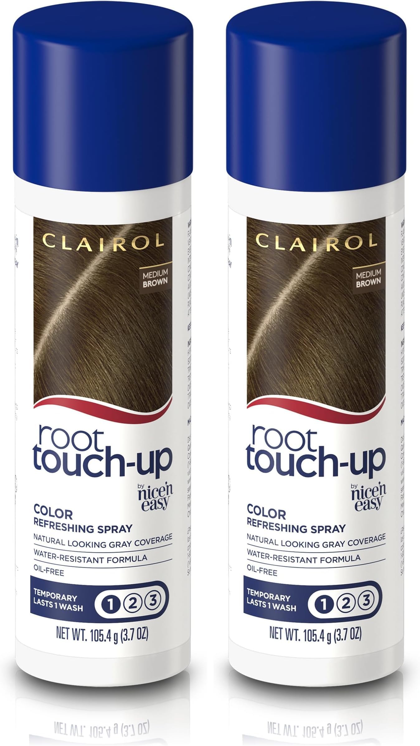 Clairol Root Touch-Up Temporary Hair Coloring Spray, Medium Brown Hair Color, Pack of 2