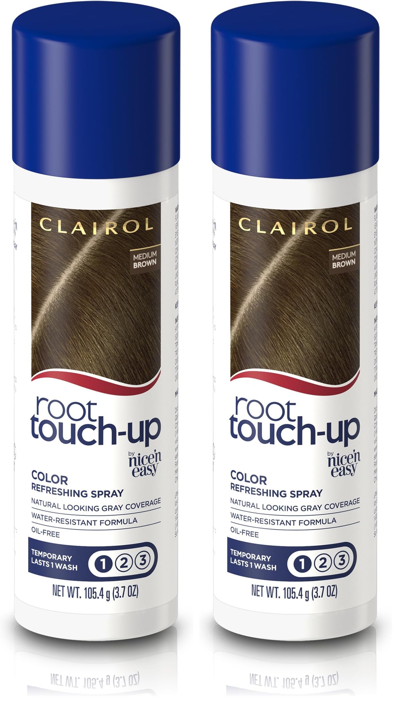 Clairol Root Touch-Up by Nice'n Easy Temporary Hair Coloring Spray, Medium Brown Hair Color, Pack of 2