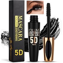 5D Black Mascara - Extra Thick Lengthening, Smudge-Proof Waterproof Mascara Black, False Lash Effect
