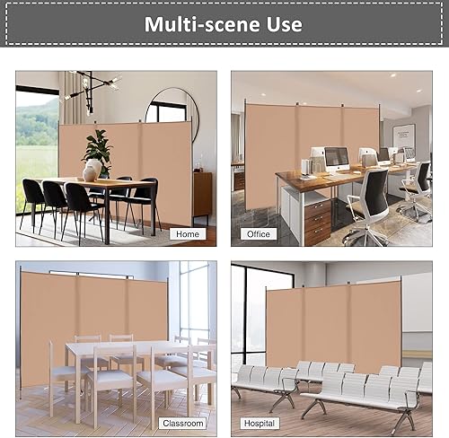 Miniatura 4 de Spurgehom Divisor de habitación, 3 paneles plegables de privacidad, panel de tela independiente, divisor de habitación plegable portátil para