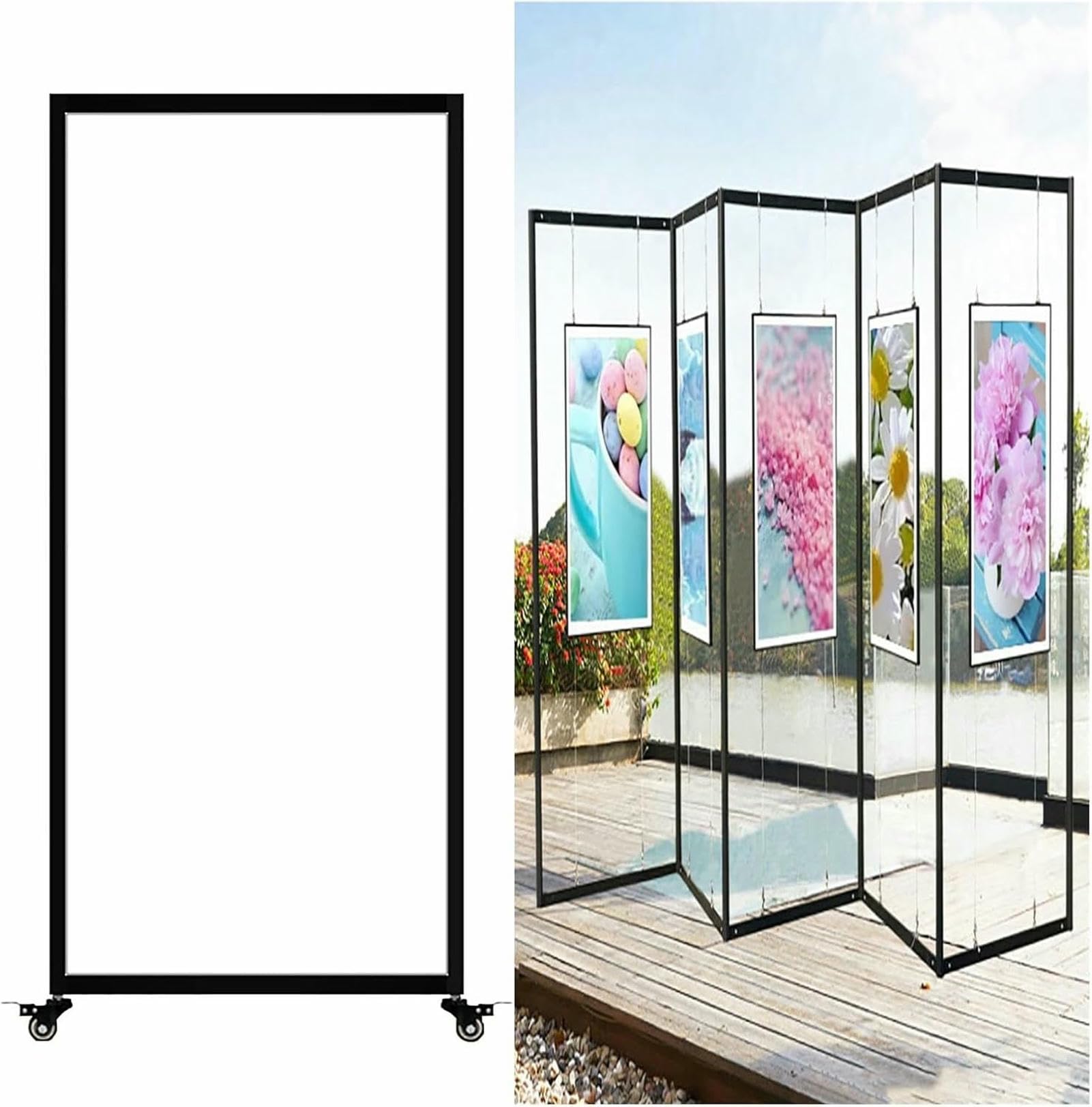 SWENEEN Picture Hanging Rack,Movable Display For Exhibition,Metal Shelf Billboard,Freestanding Display Stand,1pc-120x250(47.2x98.4in)
