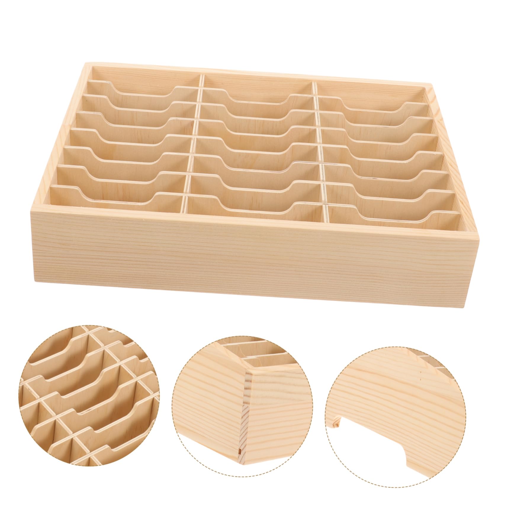 Soporte Multifuncional Móvil De Madera Con Múltiples Compartimentos Caja Organizadora De Escritorio Para Aula Oficina y Hogar Almacenamiento Ordenado De Teléfonos Celulares