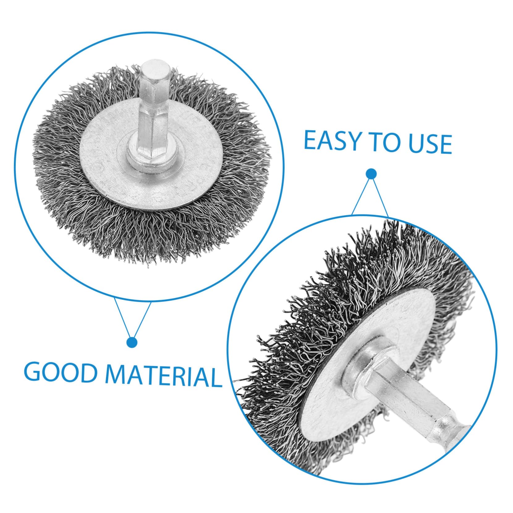 Alipis 6pcs Wire Brush Head 50mm for Drill Wire Brush Wheel for Striping and Polishing