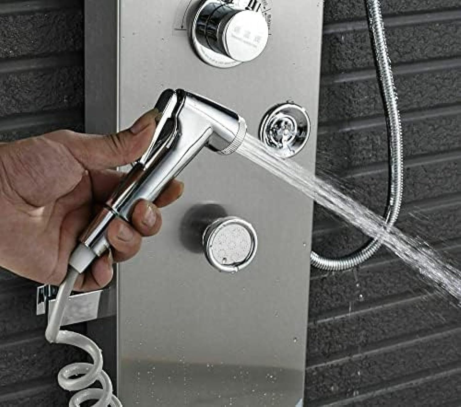 Stainless Steel Shower Panel Tower FaucetRainfall Massage System Nozzle Set-Brushed Nickel 8006L,Brushed Nickel 8009L