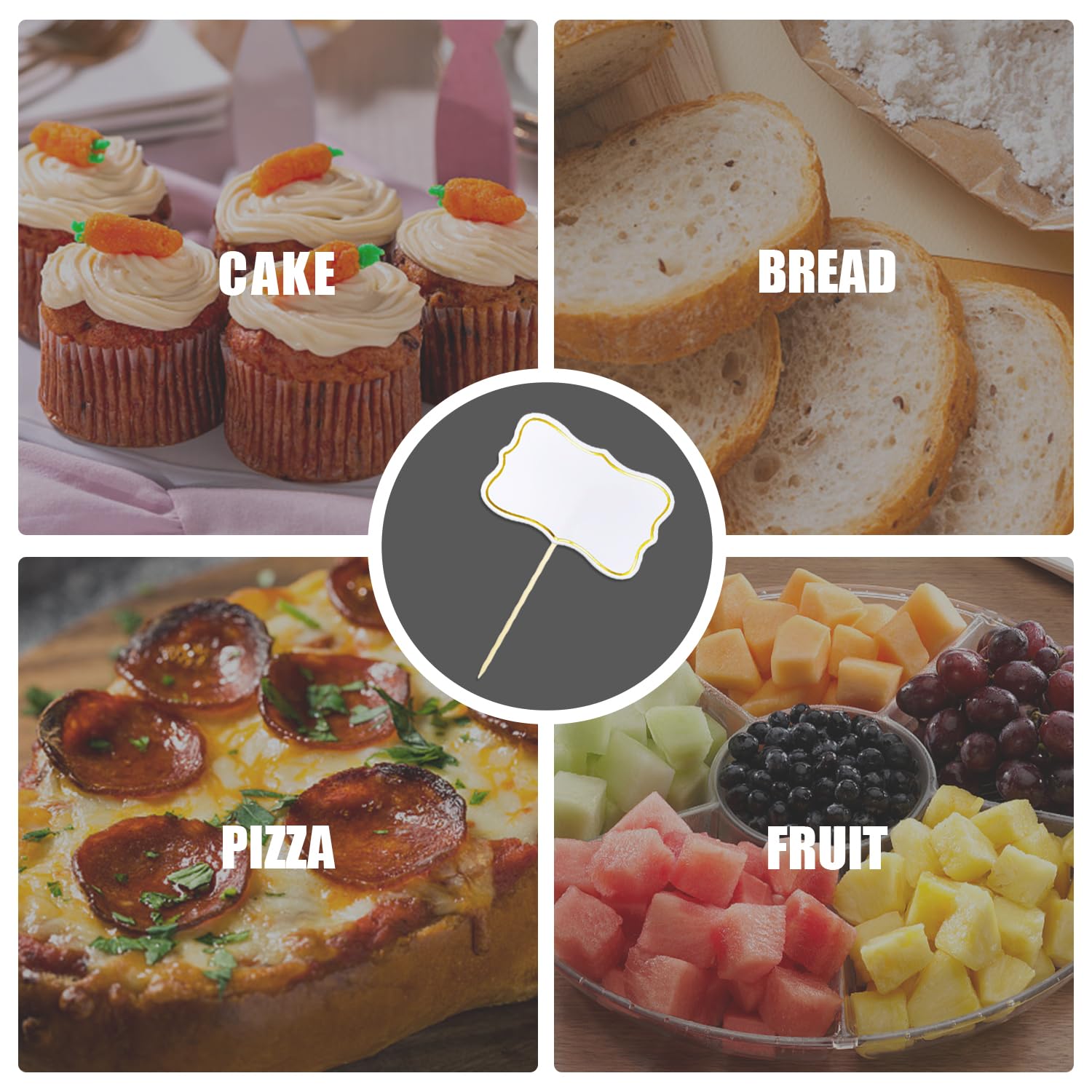 Set 56 Stuzzicadenti Con Bandierine Per Buffet - Etichette Decorativi Per Formaggio, Party E Natale - Foto 8