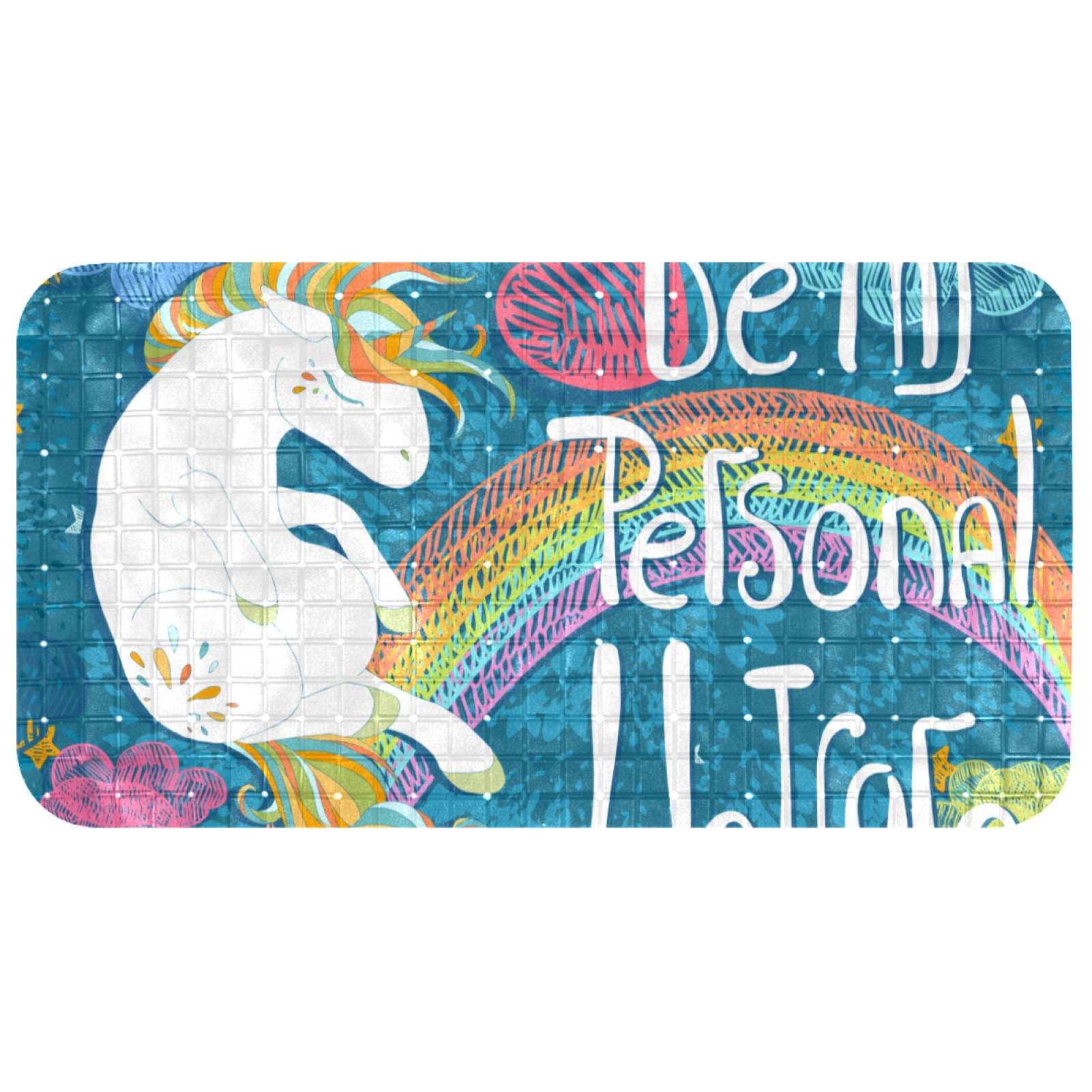 Alfombrilla para bañera de niños con diseño de unicornio que alegra la ducha diaria